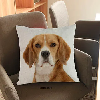 Beagle животное собака акварельная картина льняная подушка, подушка для дома гостиной диван украшения наволочки подушки собаки - Цвет: beagle66