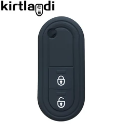 Silicone Protective Car Key Cover - 2 - Button Flip Folding Key Accessory (Black 1pc)