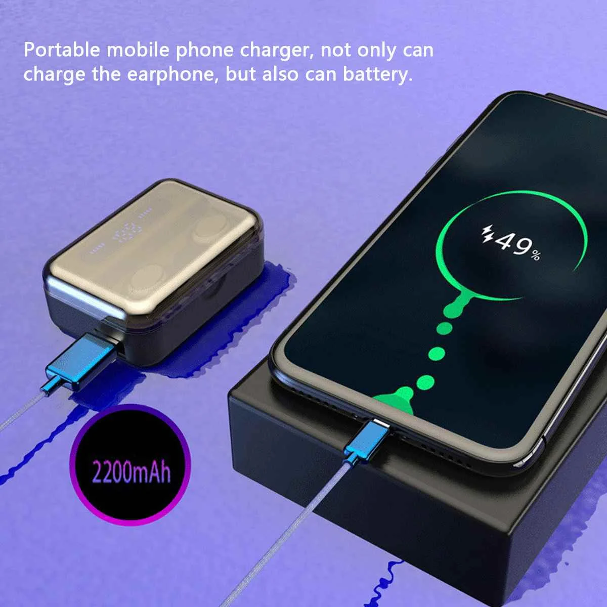LEORY Tws bluetooth наушники светодиодный дисплей мини беспроводные наушники спортивные наушники Беспроводная гарнитура с зарядным устройством