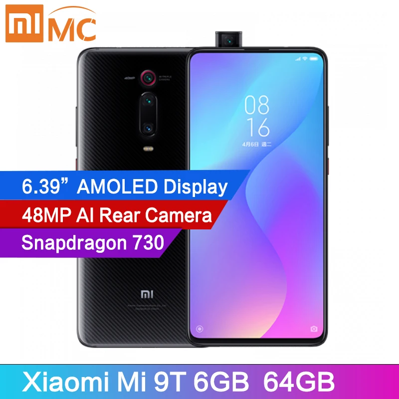 Оригинальный мобильный телефон xiaomi mi 9T 6 ГБ 64 Snapdragon 730 AI 48 МП тыловая камера 4000 мАч