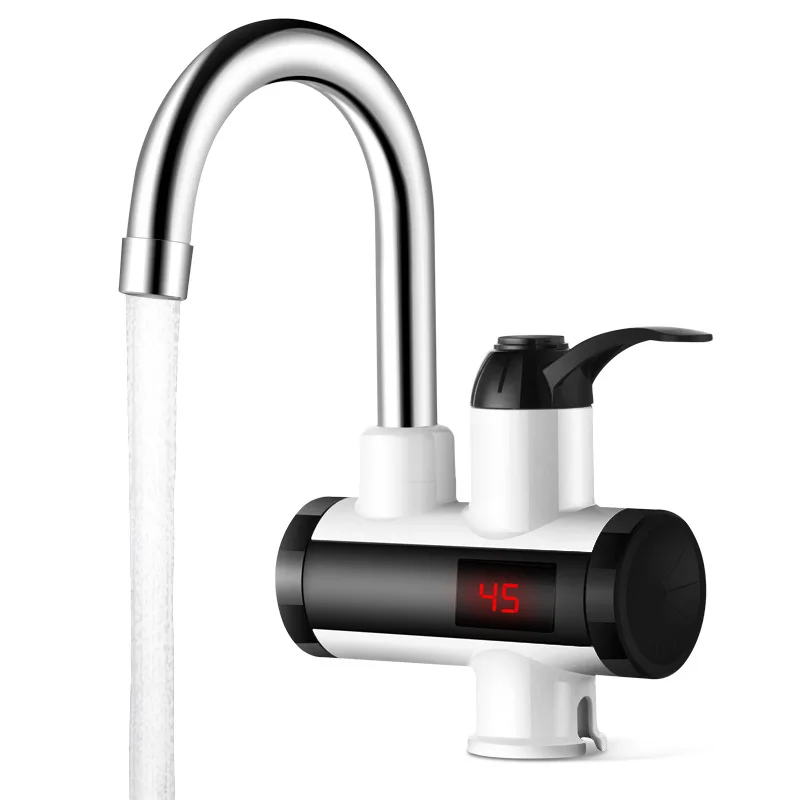 Instant Tankless Electric Hot Water Heater Faucet Kitchen Instant Heating  Tap Water Heater With Led Temperature Display - Electric Water Heaters -  AliExpress