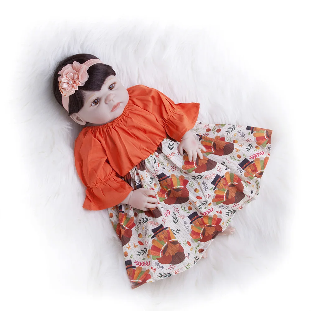 55 см полностью силиконовая кукла Reborn Baby Doll игрушка Bebe Reborn 22 дюйма новорожденная девочка принцесса младенцы кукла Купание игрушка детский подарок