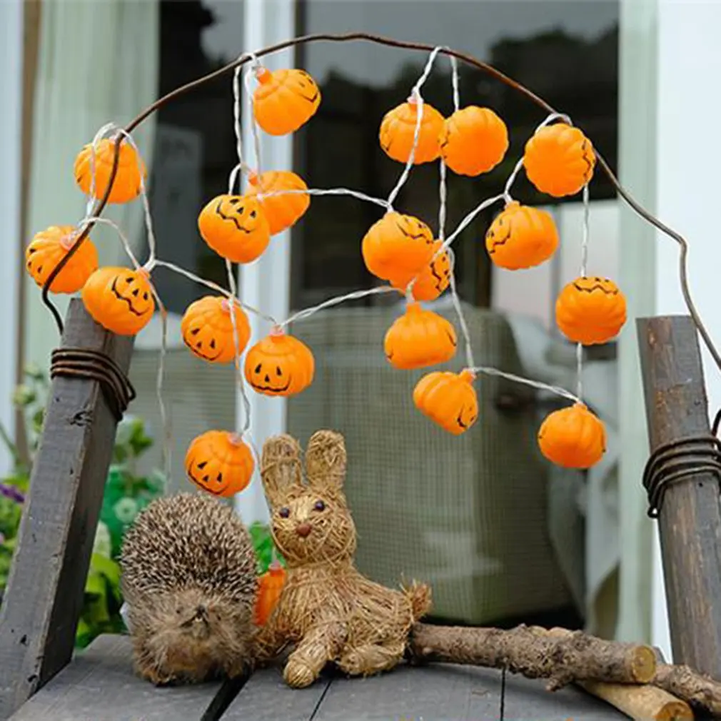 LED Lantern Halloween Holiday Lights String Manual DIY Pumpkin Light String Battery Ins Style Decorative Light String