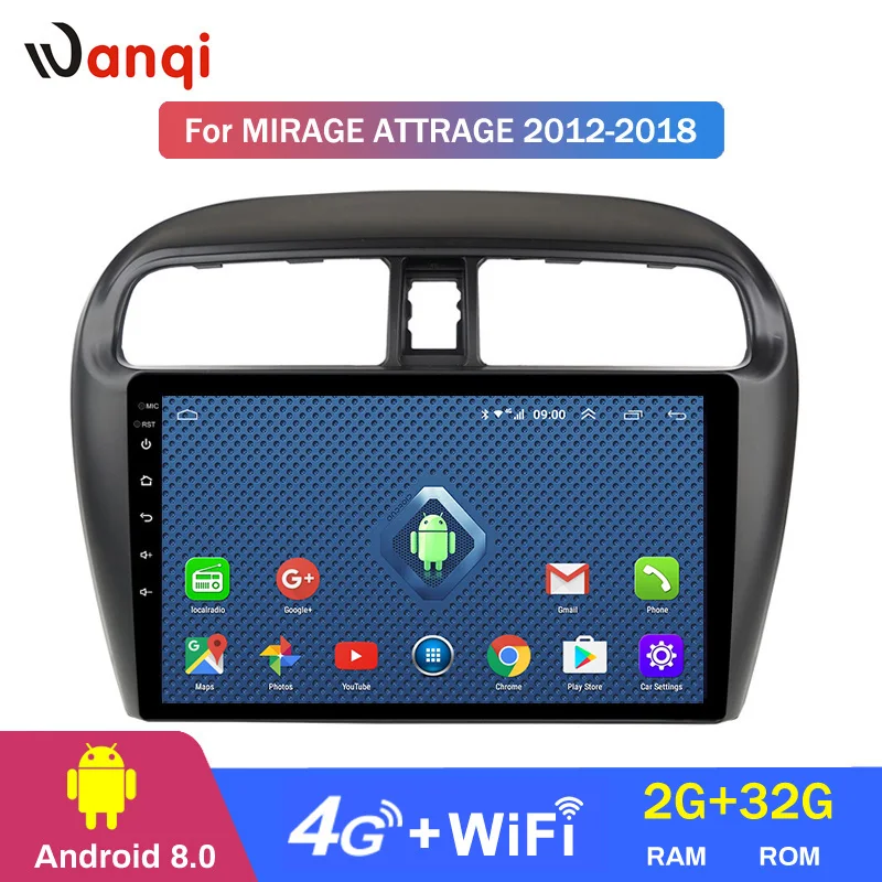 4G full Netcom WIFI 9 inch Android10.0 car GPS navigation for Mitsubishi Mirage attrage 2012-2018 radio stereo auto player | Автомобили и