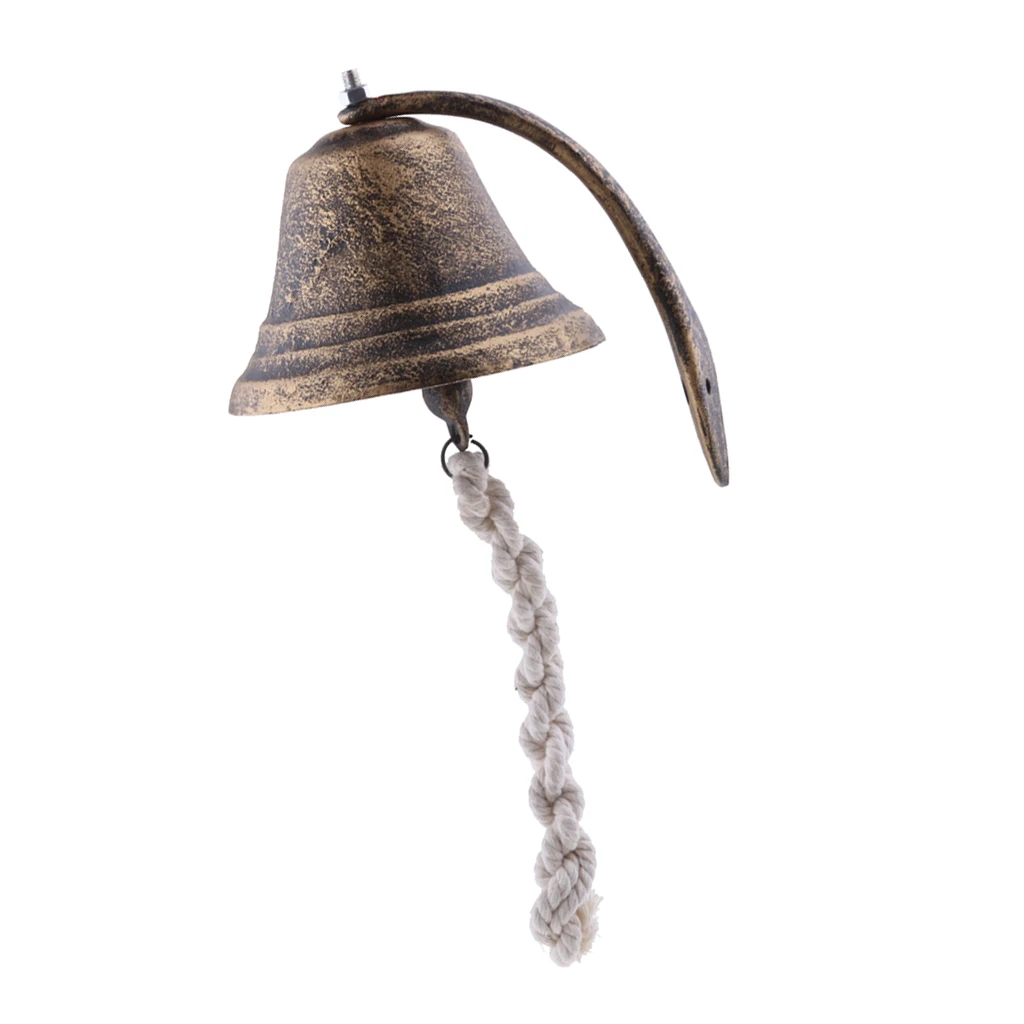 Retro Cast Iron Front Door Bell Bracket Gate Garden Ornament Home Gift