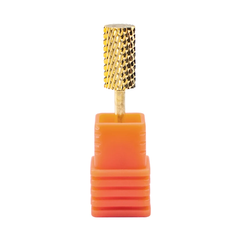 4 Types 3/32'' Golden Professional Carbide Nail Drill Bits Set Gold Gear Shape Burr Electric Drill Accessories Multi Size