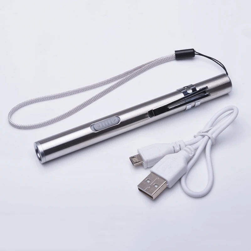 Yellow light Мини Портативный зарядный USB светодиодный перезаряжаемый светильник из нержавеющей стали маленький карманный фонарик ручка с лампочкой аварийный Тор - Цвет: Yellow light
