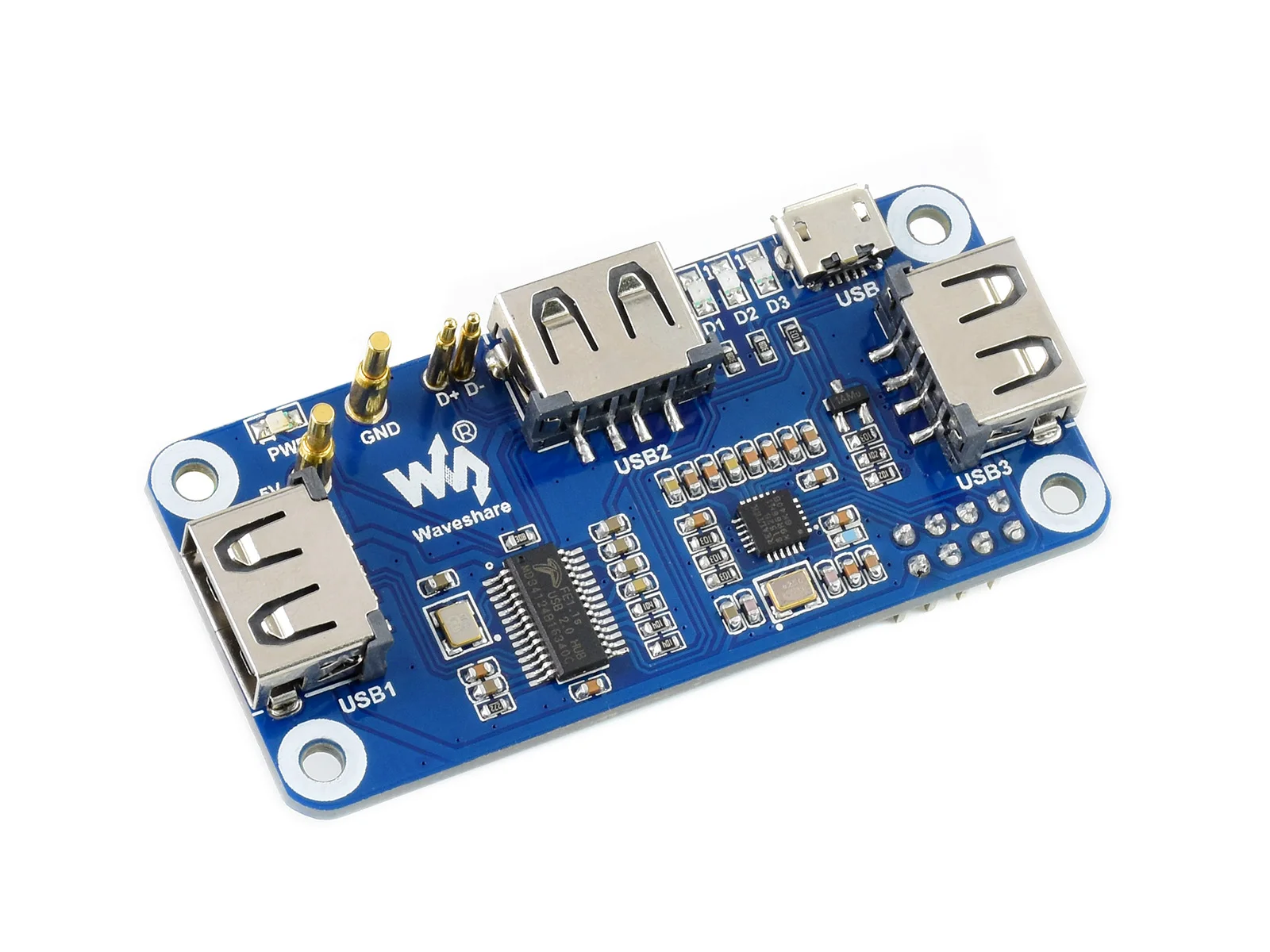 Waveshare PoE ̴ USB  HAT,   / W/ WH, 3x USB 2.0 Ʈ, 802.3af ȣȯ