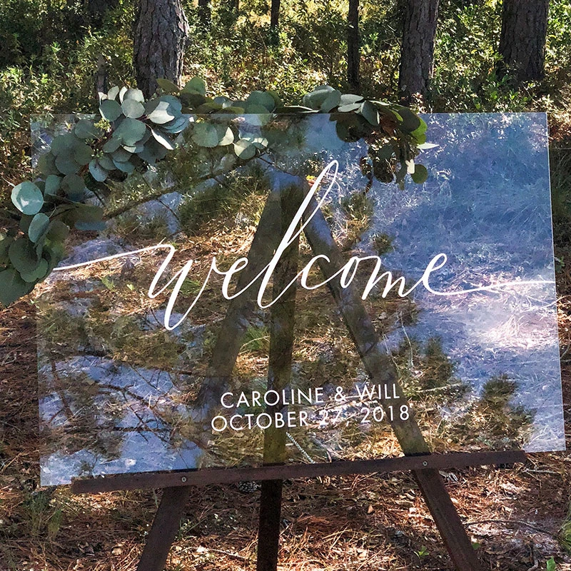 Plexiglass Wedding Sign Board Personalized Name And Date Panel