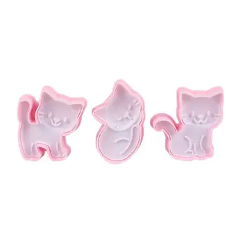 

3Pcs/set Cute Cat Cookie Molds Fondant Cutter Biscuit Cutter Cake Pastry Mold De