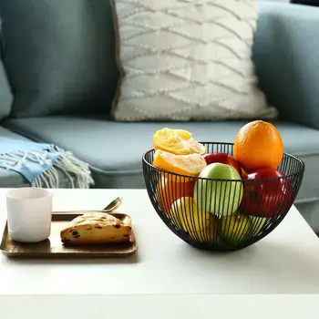 

Wrought Iron Fruit Basket European Style Simple Household Fruit Plate Vegetable Bowl Desktop Snack Plate Desktop Organizer 30p