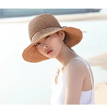 01912-shi летняя ручная работа бумажная трава может сложить леди пляж праздник ведро Кепка женская шляпа для отдыха