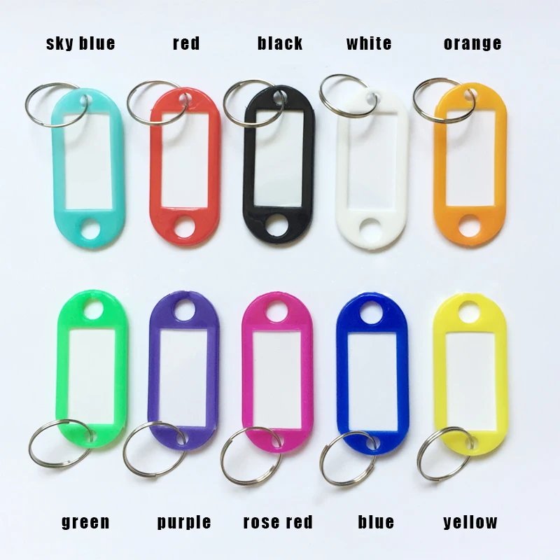 1/10/50Pcs Plastic Keychain Key Fobs Luggage ID Tags Labels Rings With Name Cards Chain Keyring|Брелоки| |