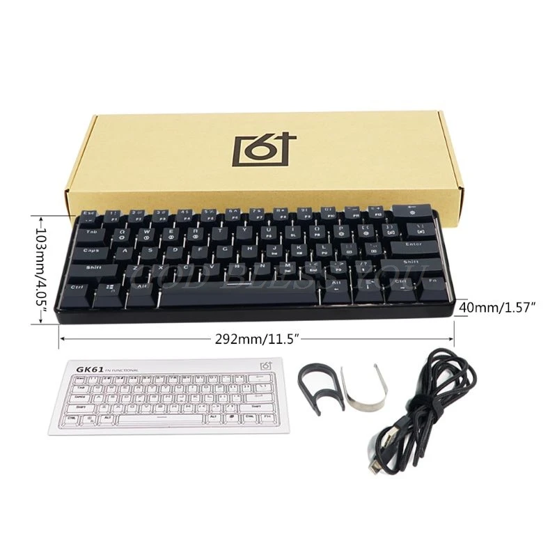 2020 RGB Backlit Bluetooth 5.0 Wireless Dual Mode Mechanical Keyboard,Portable Compact Waterproof Mini Gaming 61 Gateron Keys