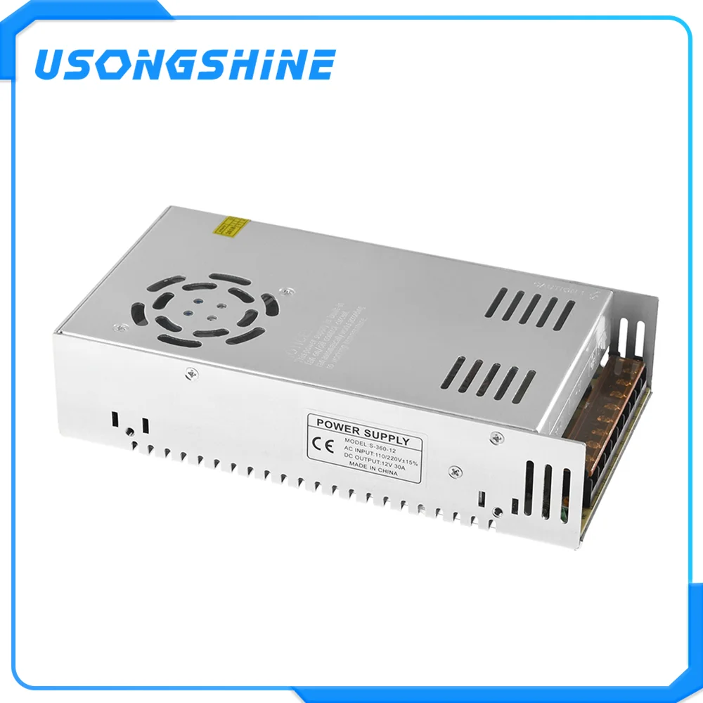AC 110/220V к DC 12V 30A 360W источник питания светодиодный трансформатор адаптер 12v 220v конвертер для 3D принтера
