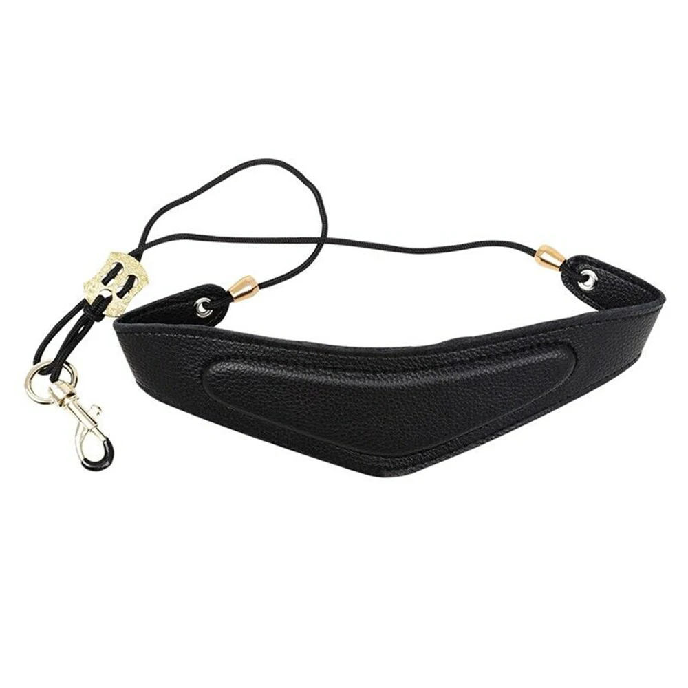 New Professional Saxophone Strap Neck Strap Adjustable Leather With Snap Hook Clasp Saxophone Accessories