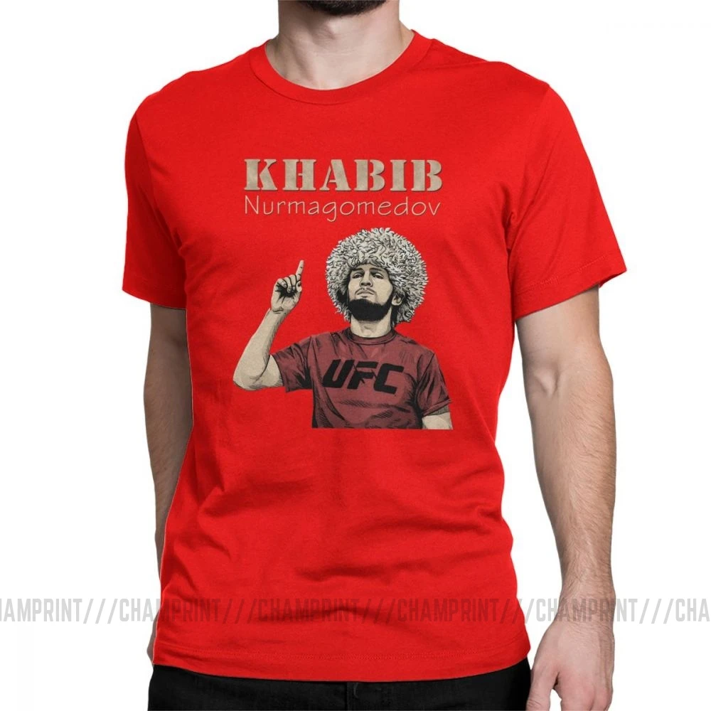 Мужская футболка Хабиб нурмагомедов, футболка для занятий боксом 229, боксерские топы с круглым вырезом и коротким рукавом, хлопок, летняя футболка - Цвет: Красный