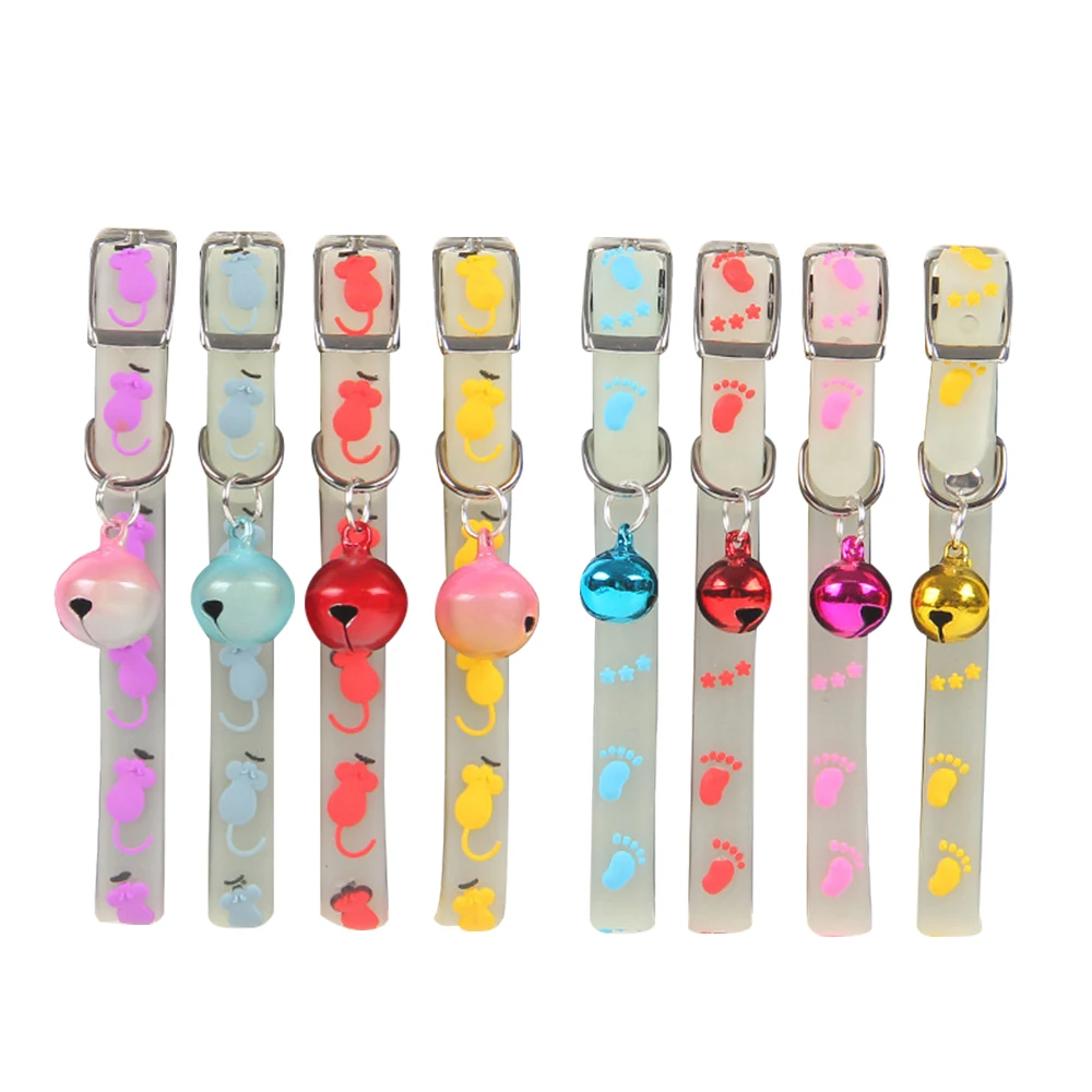 New Adjustable Rubber Luminous Pet Puppy Dog Cat Collars With Bells Ball Random Color Outdoor Pet Collar For Pet Supplies New Adjustable Rubber Luminous Pet Puppy Dog Cat Collars With Bells Ball Random Color Outdoor Pet Collar For Pet Supplies
