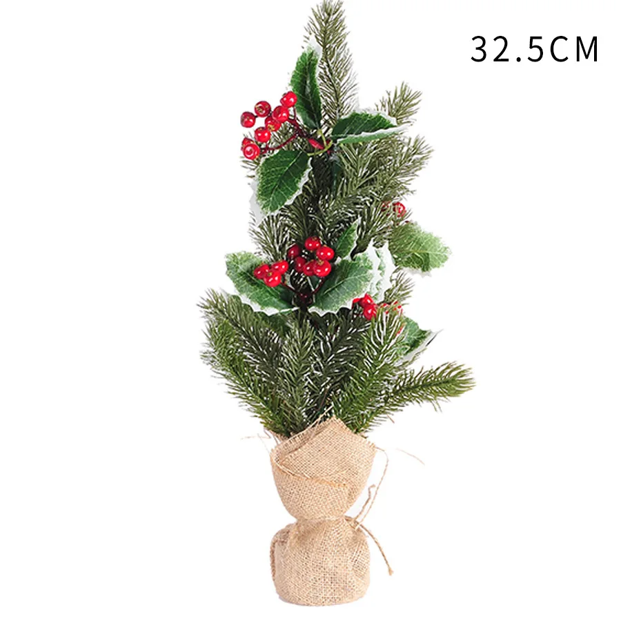 Мини Рождественская елка, праздничные, вечерние, на день рождения, стол и стул, искусственное украшение 52 см, высокое дерево, украшение для детей, подарки - Цвет: Red cherry 32.5
