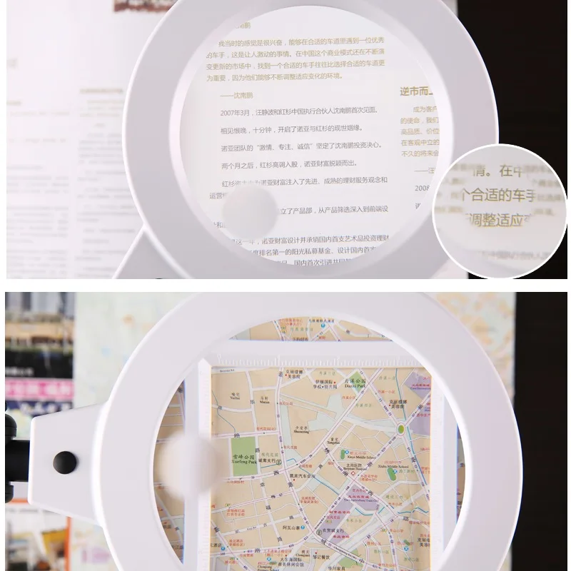 Folding LED Desktop Magnifier Reading Magnifier Illuminated Magnifying Glass External Power Scales Base Sculpture Collection