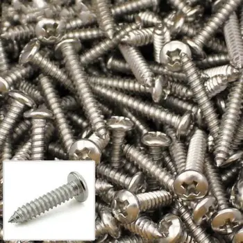

100pcs M1.2 M1.4 Stainless Steel Phillips Self-tapping Wood Screws Bolt Pan Head Screw GB845