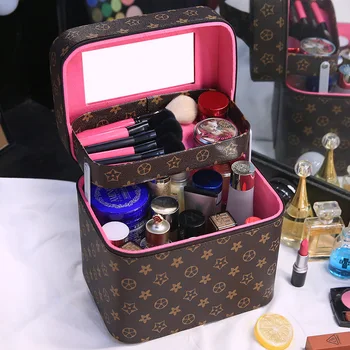 

Cosmetic Bag Large Capacity Multi-functional Lazy Bag Household Travel Skincare Cosmetics Case Hard Case Stereo Stereotypes