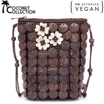 

Coconut small diagonal bag natural coconut shell handmade bag ECB-021