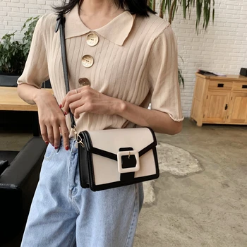 

New Fashion Casual Square Crossbody Bag 2020 Quality Soft Leather Women's Designer Simple Ladies Small Shoulder Messenger Bags