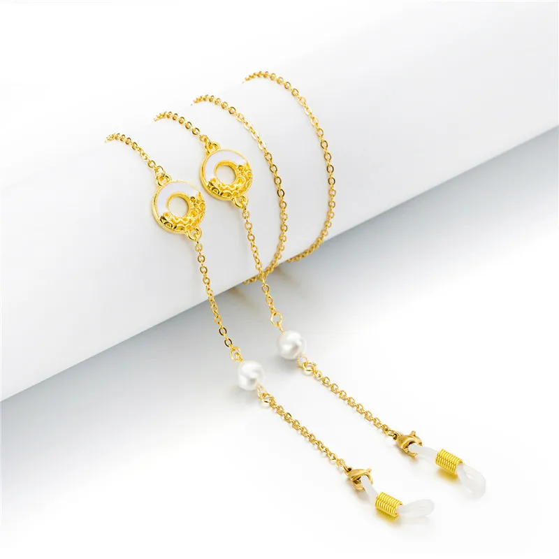 A Gold Silver Plated Link Chain Eyeglasses Chains Reading Glasses Sunglasses Strap Cord Holder Neck Head Band Accessories - Color: A