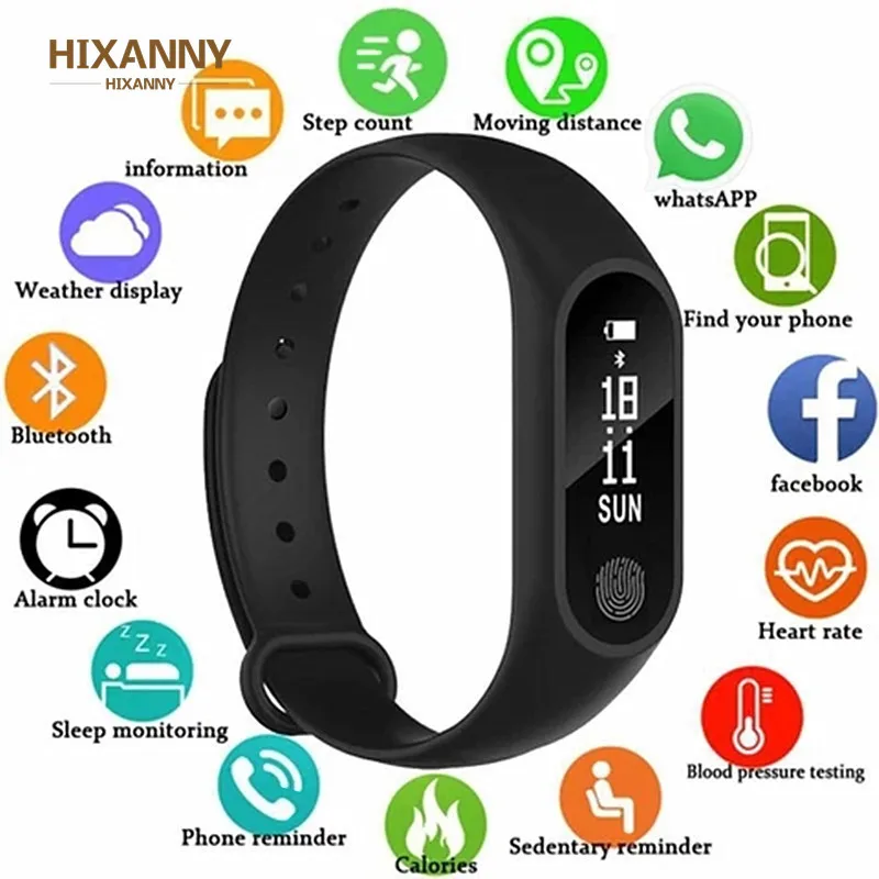 

M2 Smartwatch Sports Step Blood Pressure Heart Rate Pedometer Smart Bracelet Men Women Multi-function Watch Reloj Inteligente