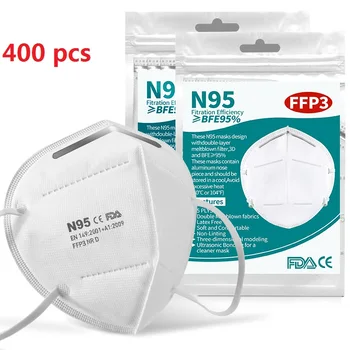 

10-400pcs Mascarillas Dustproof Anti-fog Breathable Mouth Face Mask with 5-Layer Filter for Face Mouth