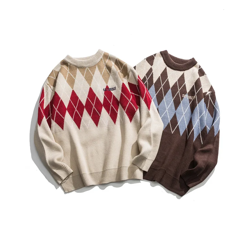 

Hong Kong Style Lady British Round Collar Trend 2020 New sweater lovers oversize knitwear autumn