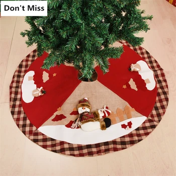 

100cm Christmas Tree Skirts Cloth Base Floor Mat Cover XMAS Party Decoration Floor Mat Cover Ornaments christmas tree carpet