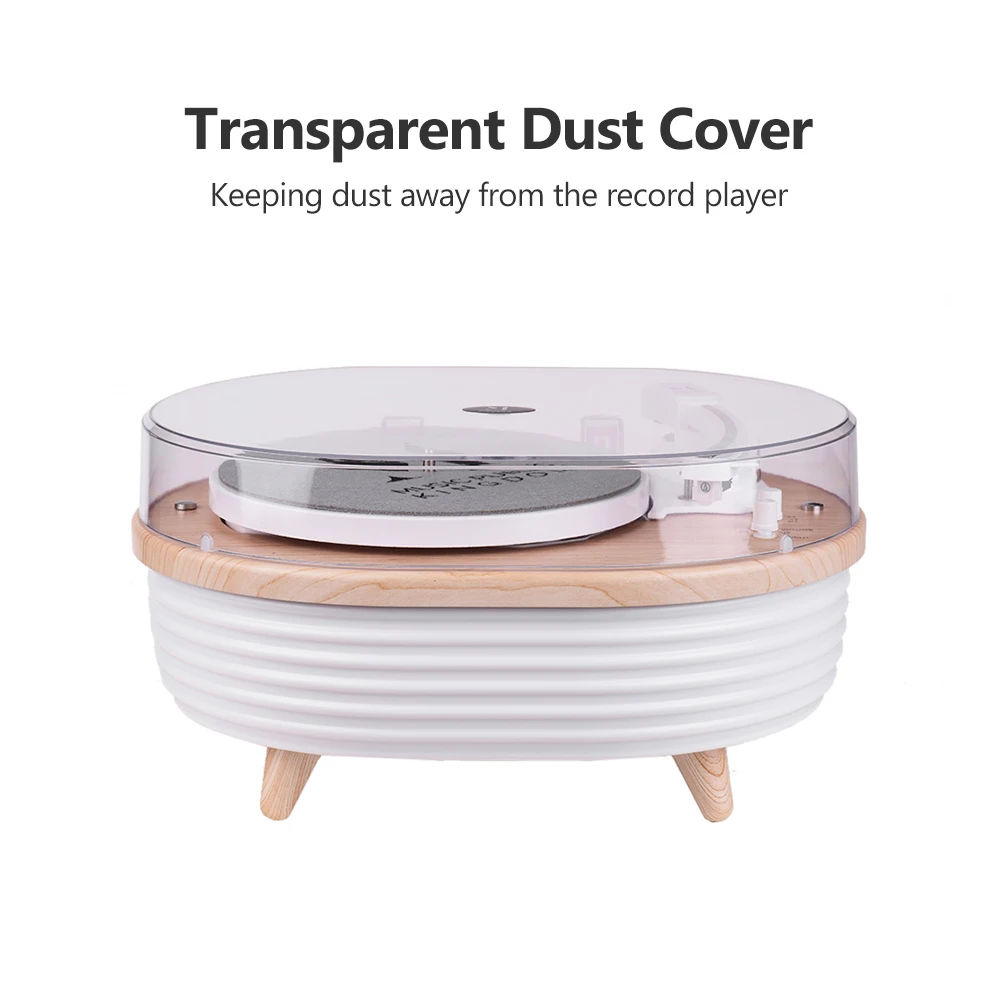 Record Player 2-speed(33/45 RPM) BT Turntable Built-in Stereo Speaker with Volume Control RCA Output for 7/10/12 Inch Vinyl