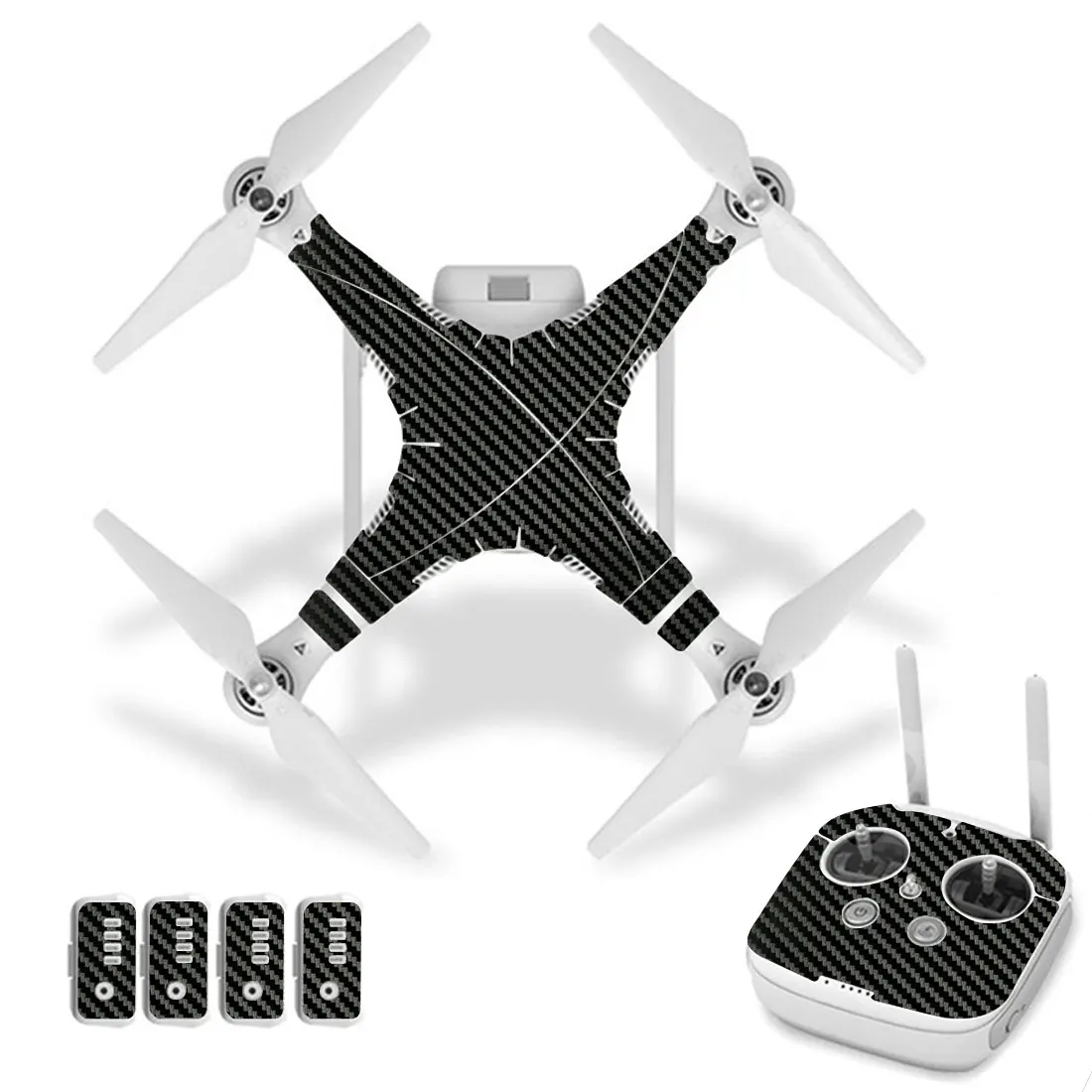 Стильная черная виниловая наклейка из углеродного волокна для дрона DJI Phantom 3 и