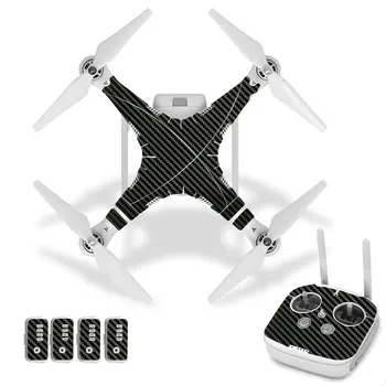

Black Carbon Fiber Style Vinyl Skin Sticker for DJI Phantom 3 Drone And Remote Controller 0091
