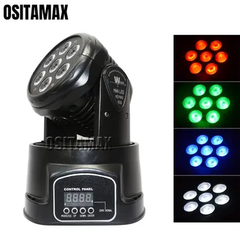 

DMX Mini LED Moving Head Light DJ Disco Wash Light 7x10w RGBW 4IN1 Quad Color Moving Head Luces Party Stage Lighting Wedding KTV