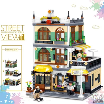 

2020 new Lepining Street Building Series The Rome Restaurant Set Building Blocks Funny Toys for Kids Christmas Gifts