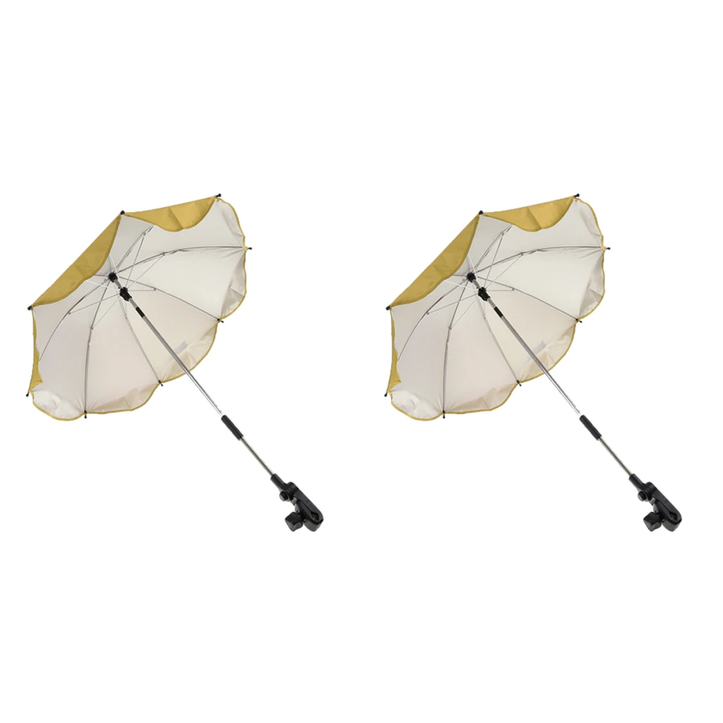 2pcs Garden Sun Parasol, Patio Sunshade UV 40 Umbrella Canopy Balcony Terrace Beach Cafe Shade