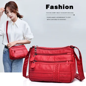 

BolsosSac Casual Women Shoulder Bags Soft Pu Leather Crossbody Bags For Women 2019 Luxury Messenger Bag Ladies Designer Handbags