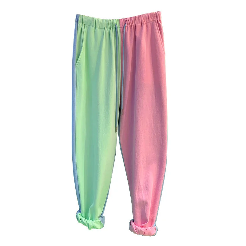 

Sweatpants Women Streetwear Joggers Patchwork Colored Pants High Waist Pants 2022 Casual Trousers Female