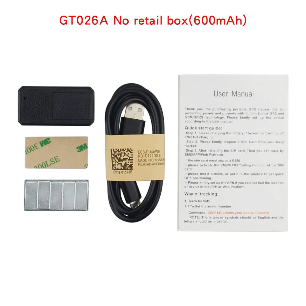 Магнитный gps автомобильный трекер транспортных средств GT026A GT026B 600/1200 мАч gps+ LBS gps-трекер в реальном времени локатор с гео-забором сигнализации - Цвет: GT026A no box