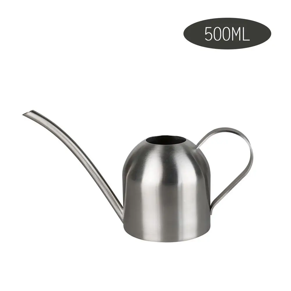 Annaffiatoio In Acciaio Inox HERCHR 1,5 Litri - Beccuccio Lungo, Per Piante Da Interno/Esterno, Manico Ergo, Nero
