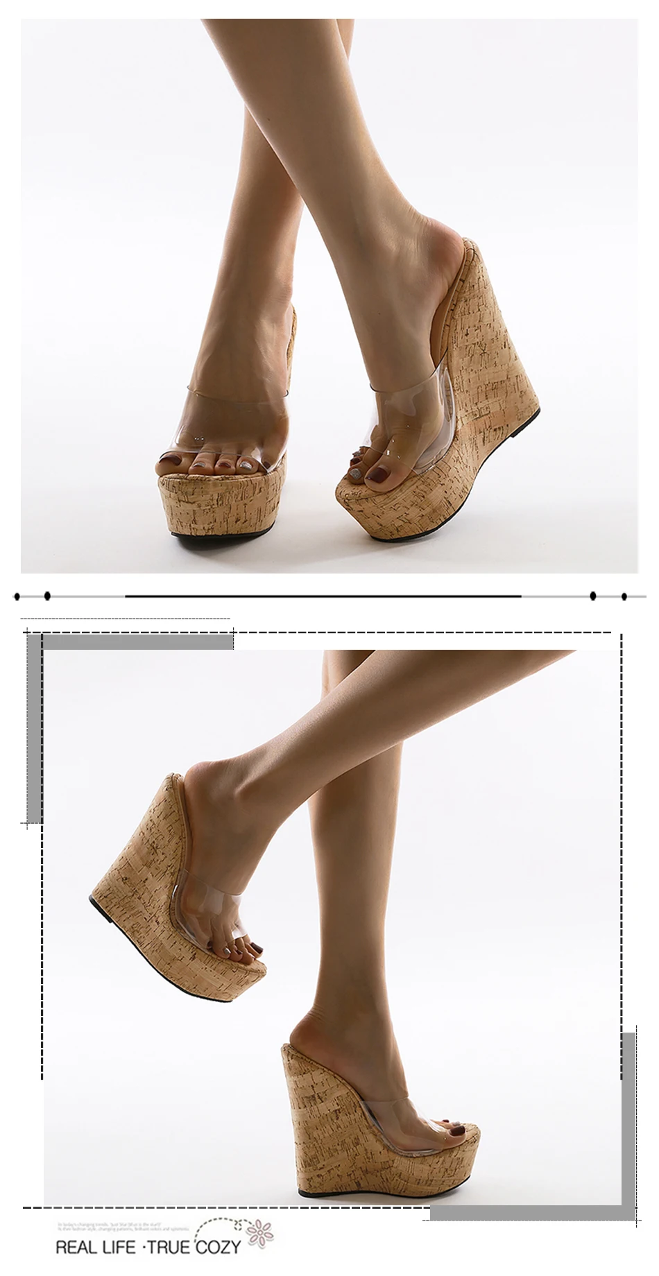 New Summer Transparent Platform Wedges Sandals Women Fashion High Heels Female Summer Shoes Size 40 Drop Shipping (2)