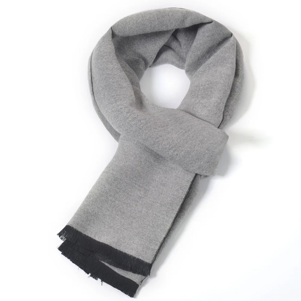 Autumn and winter new men's scarves to keep warm European and American business casual young people double-sided color matching