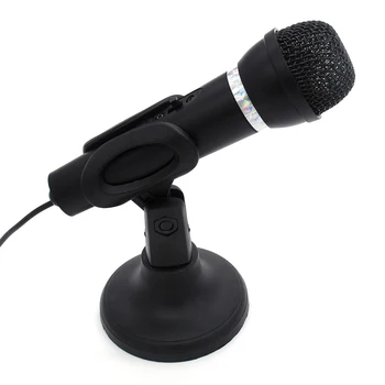

Condenser Mic 3.5mm Plug Home Stereo Microphone Desktop Stand Holder for PC YouTube Video Skype Gaming Podcast Recording