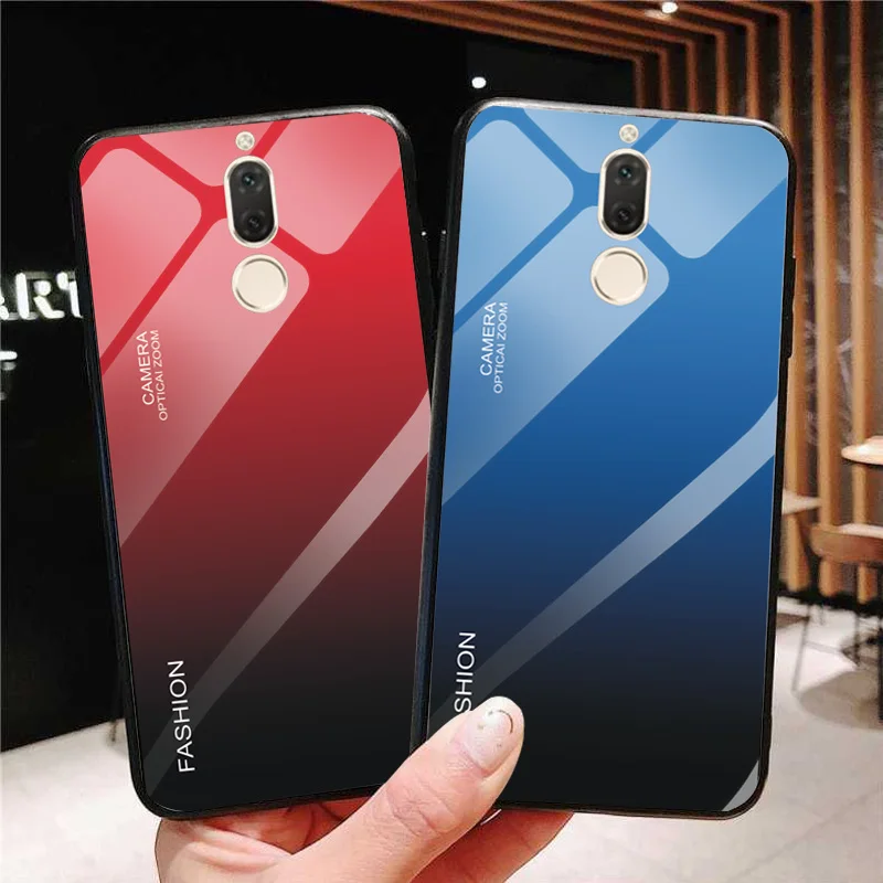 Градиентный чехол из закаленного стекла для huawei Nova 2i RNE-L21 мягкие края сумки для huawei Mate 10 Lite 5," задняя защитная крышка