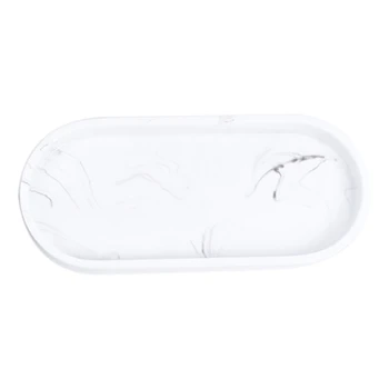 

Bathroom Tray,Marble Pattern Sink Tray,Resin Vanity Tray for Essentials Soap Towel Toothbrush or Toiletries in Bedroom