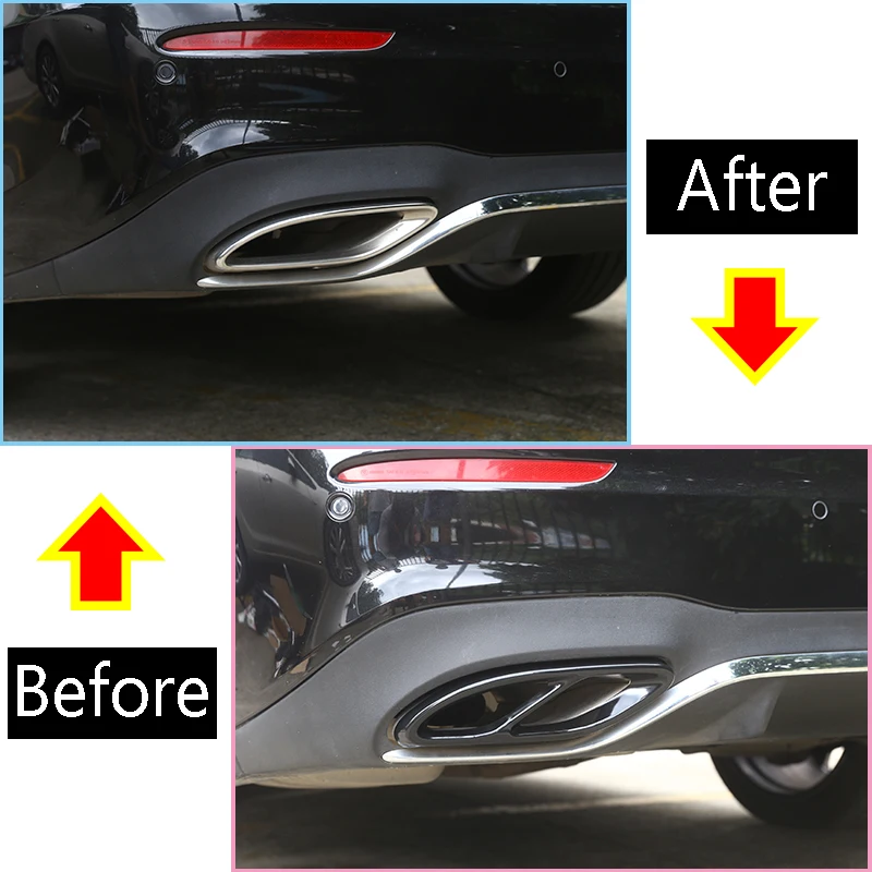 For Mercedes Benz GLC C Class W205 304 Steel Accessorie Exhaust Pipe Cover Trim