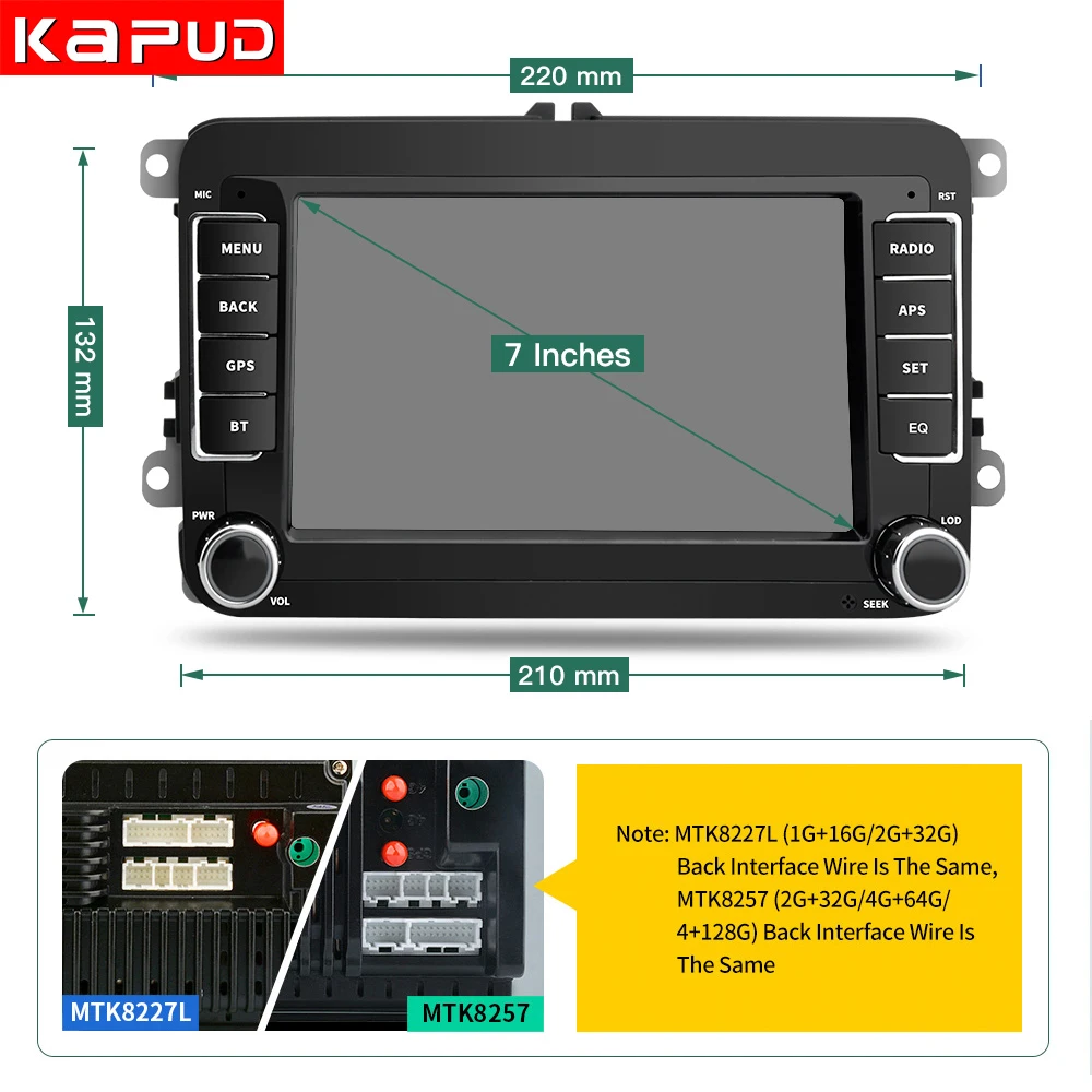 Kapud Car Radio Gps Autoradio Android Classic 7''Multimidia Player Stereo For VW/Volkswagen/Golf/Polo/Tiguan/Passat/b7/Octavia
